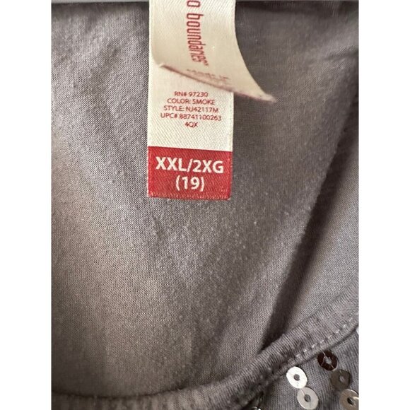 No boundaries women’s size 2X – large grey sequin blouse - Picture 6 of 8